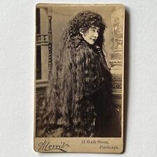 Antique CDV Photograph Beautiful Woman Long Hair Odd Circus Naomi Sutherland picture