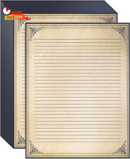 48 Sheets Vintage Lined Paper with Antique Border for Writing Letters, 8.5 X 11 picture