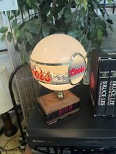 COORS LIGHT Corded Electric Table Top/Bar Globe Lamp w/ Digital Clock~Works picture