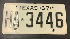 1957 TEXAS license plate–ORIGINAL paint vintage antique HA 3446 picture