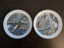 1978 Franklin McMahon Chicago Plates, Set Of Two picture