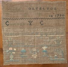 An Antique American Needlework Textile Sampler Dated 1790-1806 picture