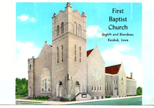 Vintage First Baptist Church 8th & Blondeau Keokuk Iowa Postcard MWM  Co. A13 picture