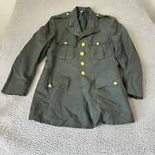 Vintage Military Jacket Mens 39 Green US Army Green 50s Quartermaster 100% Wool picture