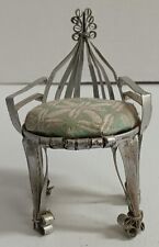 Vintage Pin Cushion Handmade Curled Tin Can Folk Art Chair 4.5