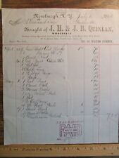 Antique Ephemera 1800s Billhead Document Newburgh NY Quinlan Hardware Farm Equip picture