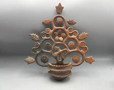 Vintage Mexican Tree Of Life Folk Art Pottery Wall Pocket picture