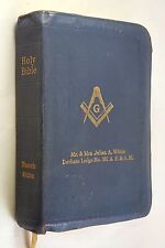 Holy Bible Masonic Edition 1940 Blue Cover Durham NC picture