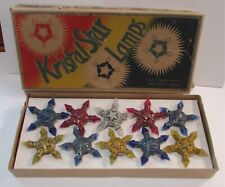 1930s C-6 Kristal Star Reliance Christmas Light Box 10 Lights Red Blue Gold Work picture