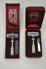 LOT Of 2 Vintage Ronson (Standard + Aluminum) Safety Razors With Original Cases picture