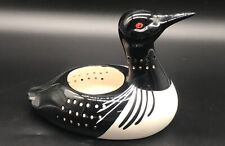 Ceramic Porcelain Duck Loon Black White Tea Light Votive Holder 7.5” L picture