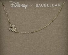 Disney x Baublebar Mickey Mouse Gold with White Pave Crystal Necklace NIB picture