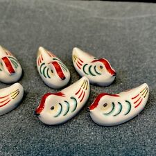 VTG Asian Chopsticks Rests Holders Small Painted Ducks Lot Of 12 NEW picture