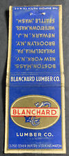 Blanchard Lumber Matchbook Cover Boat Anchor Logo Boston Seattle Newark Etc picture