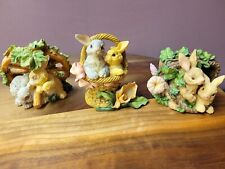 Vintage Cottontale Collection Easter Bunny Figurines Lot of 3 in Original Boxes picture