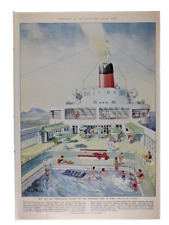 RMS Transvaal British Ocean Liner South Africa Sketches 1962 ILN 9.5x14