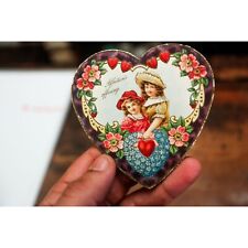 Affections Offering Antique Holiday Valentine Flowers Little Girls Ephemera picture