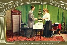 c.1909 'Good Morning Mr. Good' Barber Shop Entryway Postcard  picture