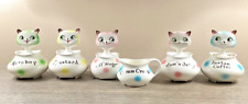 Complete Set of Vintage Holt Howard Japan Cozy Kittens Condiment Jars EXCELLENT picture