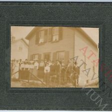 c1900s Outdoor Classy Group People House Mini Cabinet Card Real Photo Fancy B15 picture