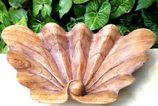 RARE Antique/Vint 40/50s HAND CARVED WOODEN 37cm Oak Leaf Acorn Dish COLLECTABLE picture