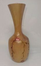 Vintage MCM Wood Bud Vase Hand Turned & Painted picture