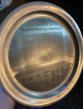 Declaration Of Independence USA 12” Vintage Collector Display Pure Pewter Plate picture