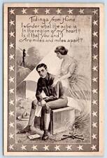 1917 WWI SOLDIER DOUGHBOY TIDINGS FROM HOME TO MILFORD DELAWARE POSTCARD picture