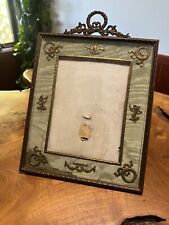 Antique French Napoleon Gilt Bronze and Fabric Picture Frame picture