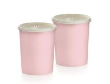TUPPERWARE Servalier Decorator Canister Set of 2 Pink BRAND NEW picture