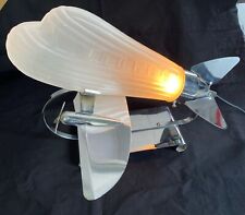 Vtg Art Deco Style Airplane Light DC-3 Plane Lamp With Frosted Shade picture