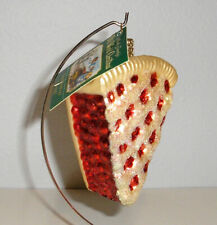 2001 OLD WORLD CHRISTMAS - CHERRY PIE - BLOWN GLASS ORNAMENT - NEW W/TAG picture
