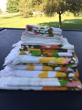 70’s MCM Fieldcrest Flower Power Retro Bath Towel Set 16 Pieces Unused Condition picture