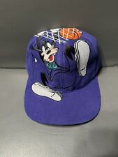 Disney Goofy Dunk Slam Vintage Snapback Hat NWT Purple 90s Basketball picture