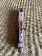 Risqué Girl And Roses Folding Pocket Knife 1940’s Pin Up USA picture