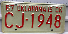 1967 Oklahoma License Plate CJ-1948 picture