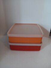 Vintage Tupperware Square Sandwich Keeper #1458 Set Of 2 picture