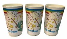 Lot of (3) Vintage Care Bears Deka Plastic Cups Tumbler American Greeting 1983 picture