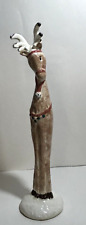 Vintage Shy Reindeer Statue 1999 Tall Skinny Hand Painted Holidays Christmas * picture