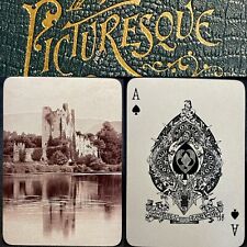 Scarce Ross Castle Antique Playing Cards Goodall Poker UK Deck 52+ Box - Ireland picture