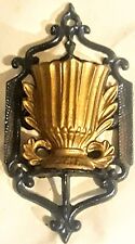 Beautiful Vintage 1867 Metal Mantle Match Holder W/Gold Painted Urn & Strike Pad picture
