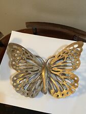 Gold Metal Double Butterfly Wall Hanging.  picture
