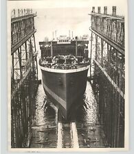VIVID Vintage Rare 1928 Press Photo MOTORSHIP 'Britannic' Launch BELFAST picture