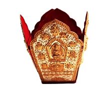 Hand Made Five Buddha Copper Ritual Crown, Sliver & Gold Plated, Buddhist Crown picture