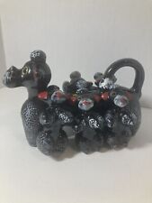 Vtg 1950's Poodle Spice Rack Redware w 5 poodle spice shakers Made in Japan MCM picture