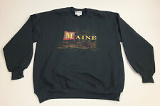 Vintage Signet Label Black MAINE - Pine Point Sweatshirt 1993 new old stock XL picture