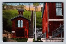 Galena IL-Illinois, Washington Street Steps, Antique, Vintage Postcard picture