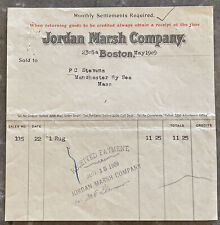 1909 Original JORDAN MARSH Boston Billhead Receipt Manchester by the Sea Rug picture