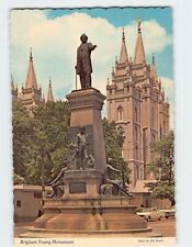 Postcard Brigham Young Monument Salt Lake City Utah USA picture