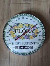 VTG LL BEAN & TAYLOR Jumbo 12” Indoor/Outdoor FLORA SEEDS Wall Thermometer WORKS picture